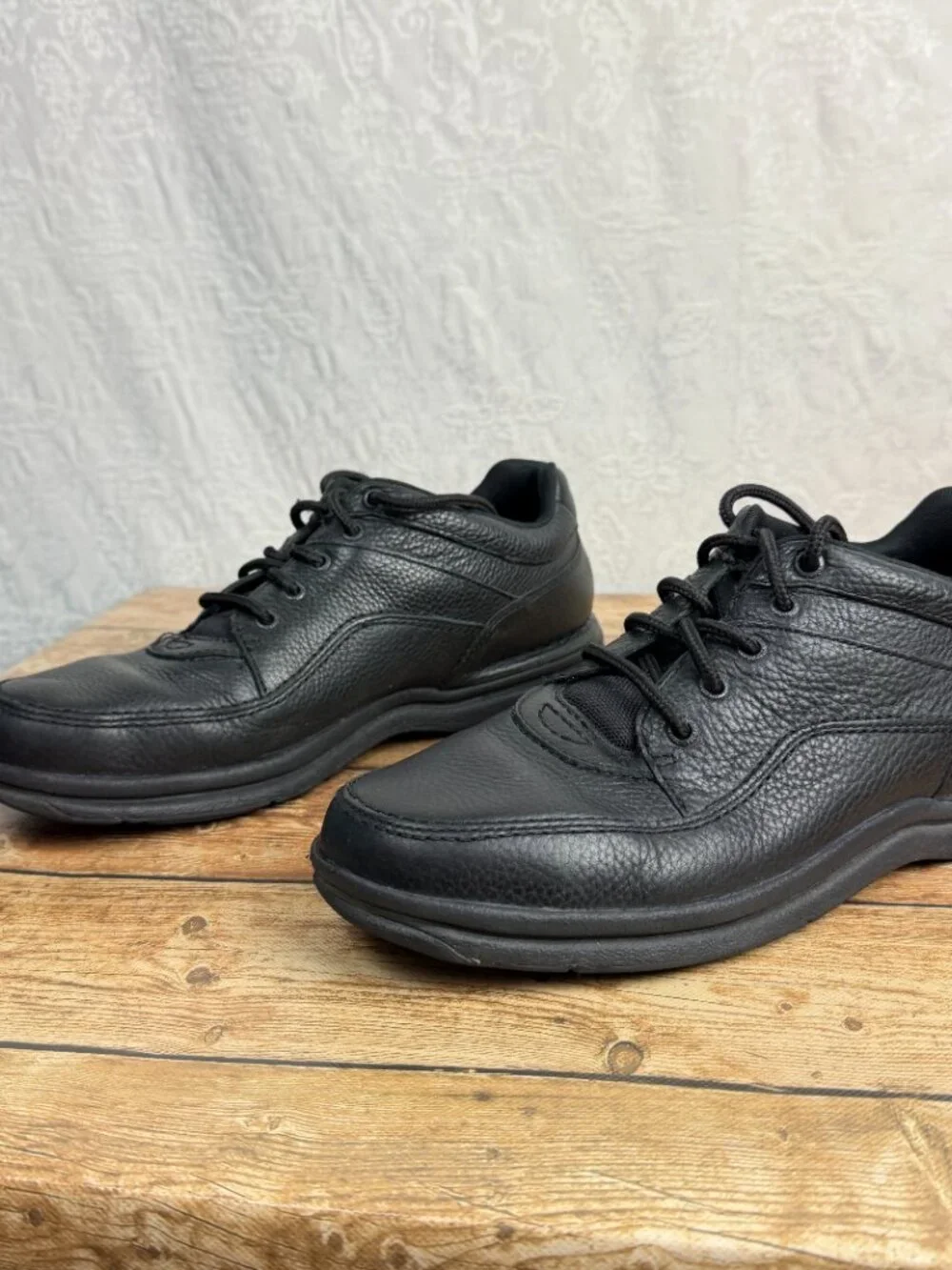 Rockport Men's 12 Black Leather Lace Up Moc Toe Oxford Dress Casual Shoes